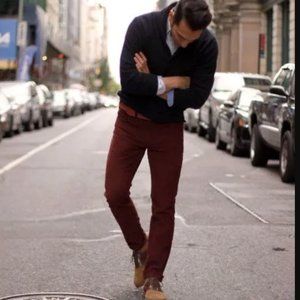 H&M Maroon Slim Chinos 33/32